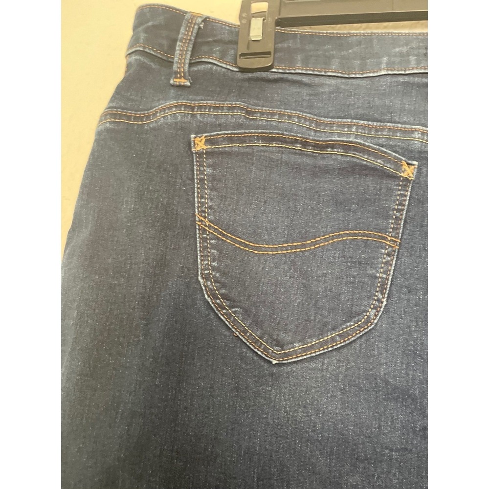 Lee Riders Shape Illusions Denim Skirt Dark Wash Stretch Mini Skirt Womens - Picture 7 of 11